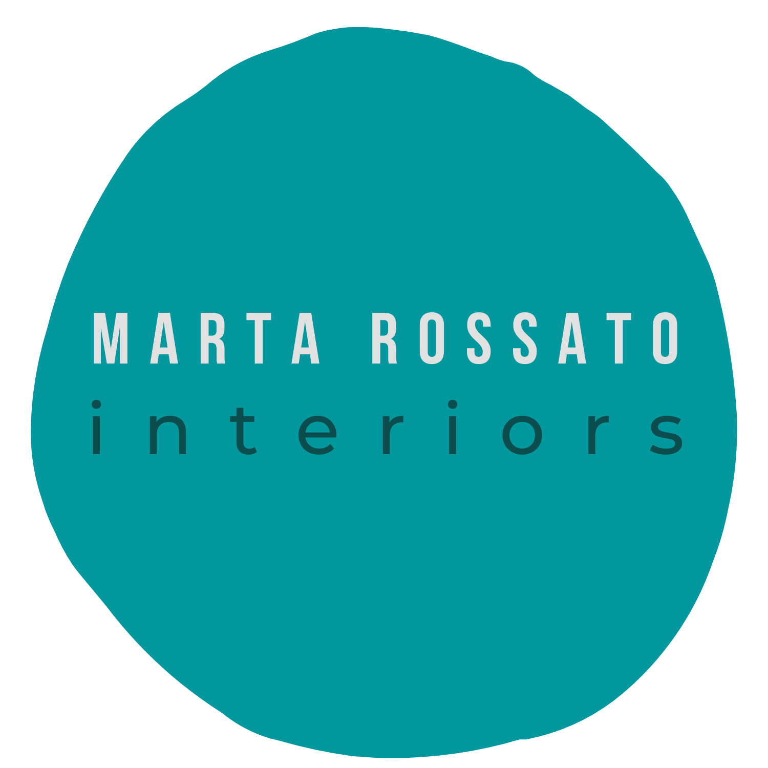 teal background logo, interior design logo