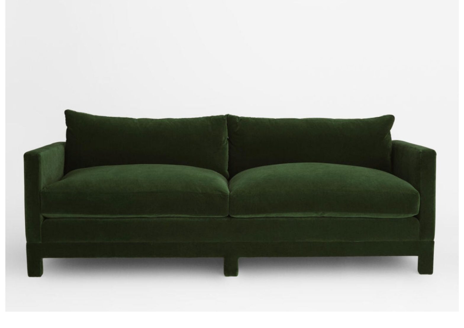 Contemporary style 3 seater sofa in forest green velvet by SOHO HOME
